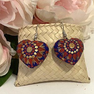 Beautiful Heart-Shaped Alebrije Earrings